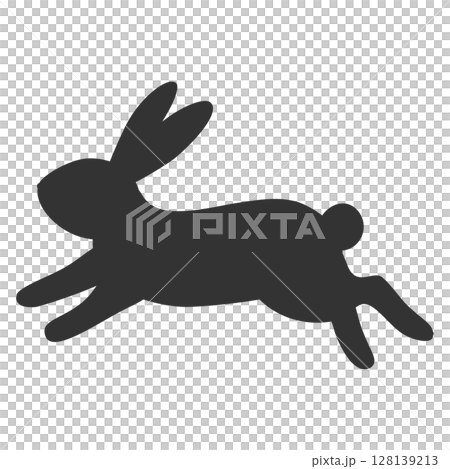 跳躍的兔子的剪影插圖 跳躍的兔子的剪影插圖 128139213