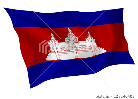 カンボジア　国　旗　シルク　アイコン 128140405