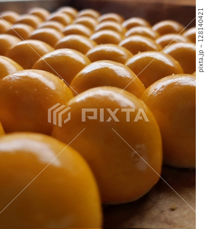 Pineapple cake, called Kue Nenas or Nastar in Indonesian, is one of the most popular traditional sweets to celebrate Eid al-Fitr. Indonesian people's favorite sweets. Selective focus. 128140421