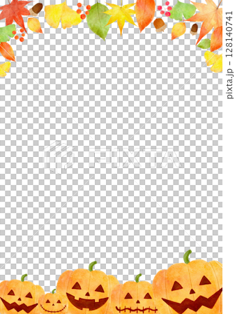 ハロウィン かぼちゃ 秋 フレーム イラスト ハロウィン かぼちゃ 秋 フレーム イラスト 128140741