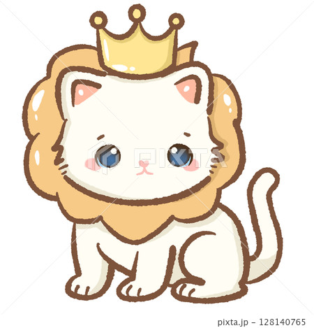 Cute Kawaii Zodiac Cat Clipart wearing lion hair and a crown Adorable leo Astrology Animal Character Illustration for Kids Stickers Scrapbooking Digital Planners and Horoscope Designs Cute Kawaii Zodiac Cat Clipart wearing lion hair and a crown Adorable leo Astrology Animal Character Illustration for Kids Stickers Scrapbooking Digital Planners and Horoscope Designs 128140765