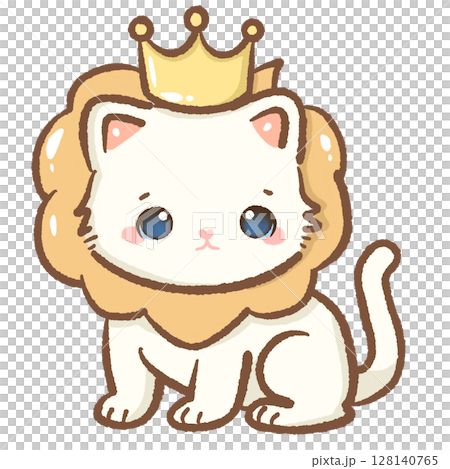Cute Kawaii Zodiac Cat Clipart wearing lion hair and a crown Adorable leo Astrology Animal Character Illustration for Kids Stickers Scrapbooking Digital Planners and Horoscope Designs Cute Kawaii Zodiac Cat Clipart wearing lion hair and a crown Adorable leo Astrology Animal Character Illustration for Kids Stickers Scrapbooking Digital Planners and Horoscope Designs 128140765