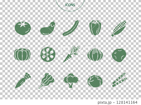 野菜 アイコン ピクトグラム ベクター イラスト セット 野菜 アイコン ピクトグラム ベクター イラスト セット 128141164