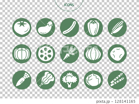Vegetable icon pictogram vector illustration set Vegetable icon pictogram vector illustration set 128141165