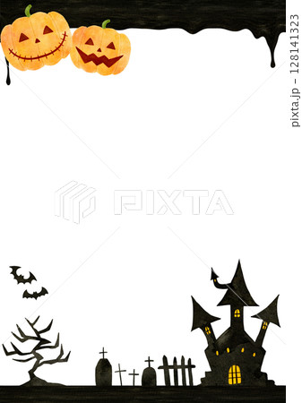 ハロウィン かぼちゃ フレーム イラスト ハロウィン かぼちゃ フレーム イラスト 128141323