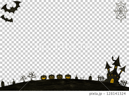 Halloween pumpkin frame illustration 128141324