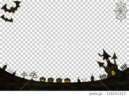 Halloween pumpkin frame illustration 128141327
