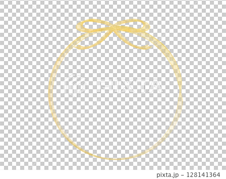 Gold: Circle frame with ribbon Gold: Circle frame with ribbon 128141364