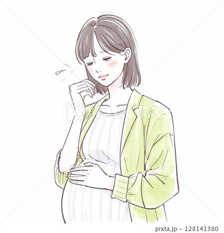 マタニティ・妊婦のイラスト素材 マタニティ・妊婦のイラスト素材 128141380