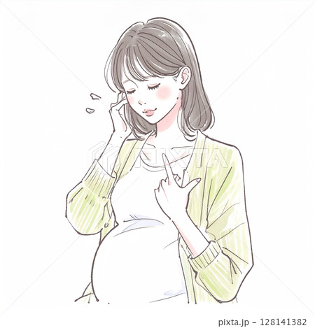 マタニティ・妊婦のイラスト素材 マタニティ・妊婦のイラスト素材 128141382