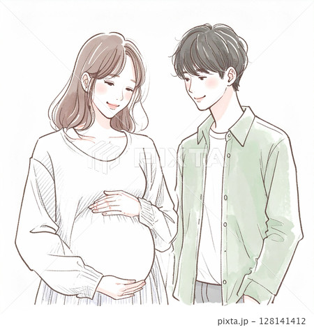 マタニティ・妊婦のイラスト素材 128141412