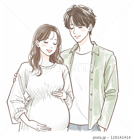マタニティ・妊婦のイラスト素材 128141414
