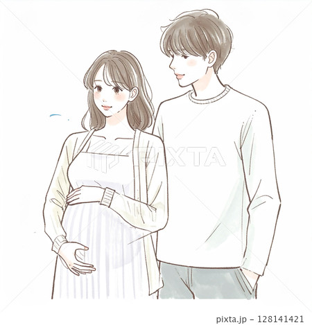 マタニティ・妊婦のイラスト素材 マタニティ・妊婦のイラスト素材 128141421