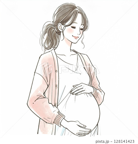 マタニティ・妊婦のイラスト素材 128141423