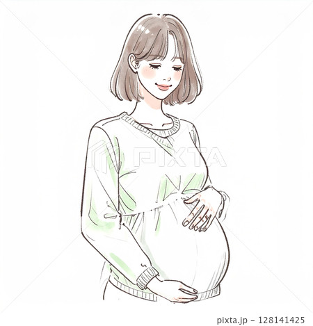 マタニティ・妊婦のイラスト素材 128141425