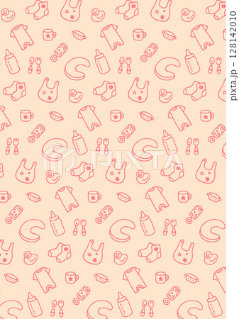 かわいい手描きのベビー用品背景パターン かわいい手描きのベビー用品背景パターン 128142010