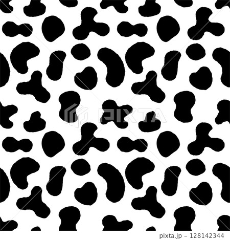 抽象的・ラフな図形のシームレスパターン（黒） 128142344