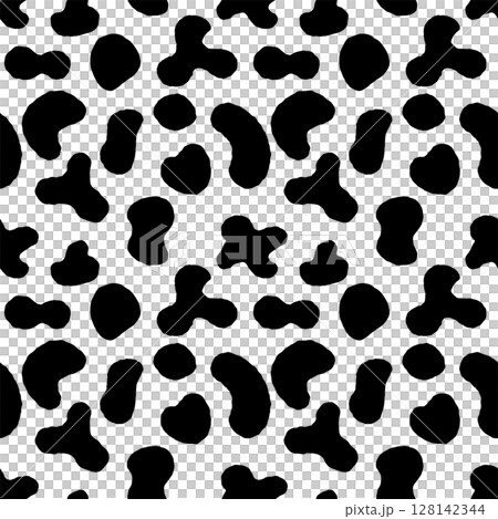 抽象的・ラフな図形のシームレスパターン（黒） 128142344