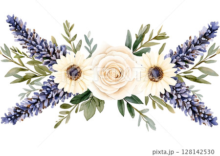 Elegant Floral Arrangement with Lavender and Sunflowers for Unforgettable Designs 128142530