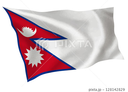 ネパール　国　旗　シルク　アイコン 128142829