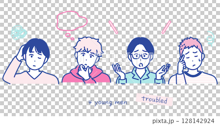 Illustration material of a man in a negative pose Illustration material of a man in a negative pose 128142924