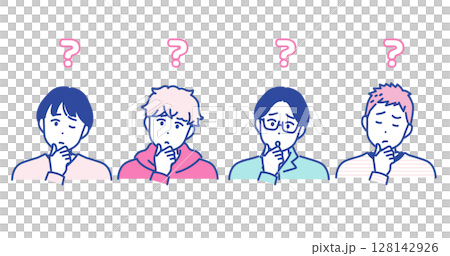 Illustration material of a man in a worried pose 128142926