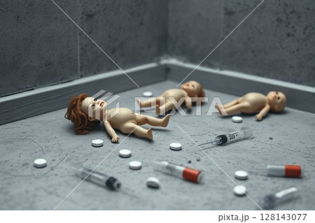 違法薬物を乱用 128143077