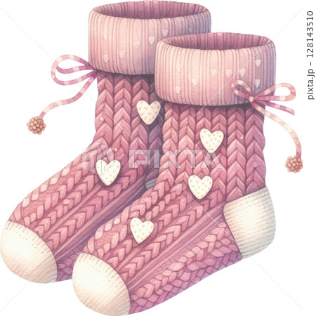 Coquette cozy Autumn Socks with Heart Patterns 128143510