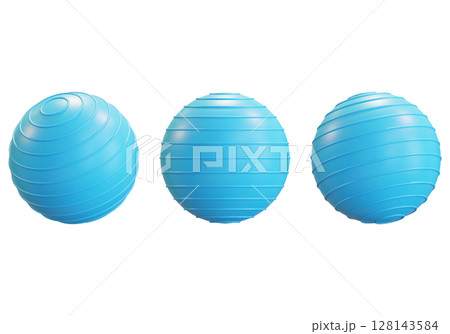Light Blue Exercise Ball Fitness and Wellness 3D graphic 128143584