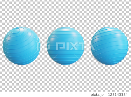 Light Blue Exercise Ball Fitness and Wellness 3D graphic 128143584