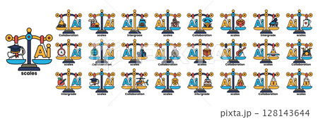 A series of scales with letters on them 128143644