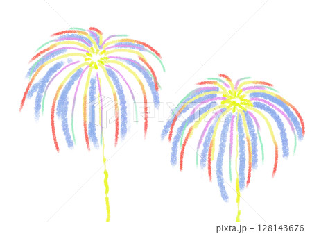 カラフルな花火のイラスト 128143676