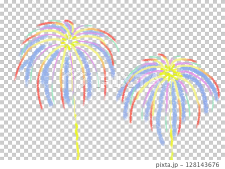カラフルな花火のイラスト 128143676