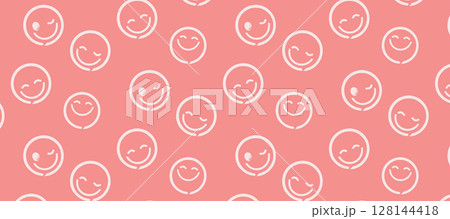 Background Cartoon Pink Tone Emoji Pattern Vector Illustration 128144418