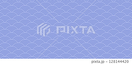 Traditional Japanese Blue Pattern Vector Illustration 128144420