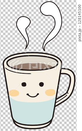 咖啡杯上掛著可愛的笑容 128145100