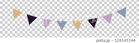 パステルガーランド・三角フラッグベクターイラスト 128145144