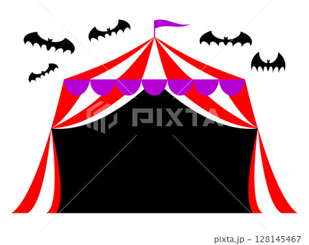 ハロウィンのフレーム素材・サーカスのテント 128145467