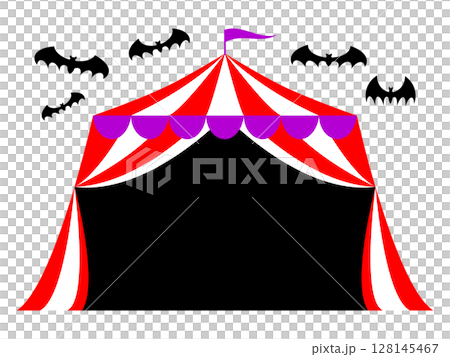 ハロウィンのフレーム素材・サーカスのテント 128145467