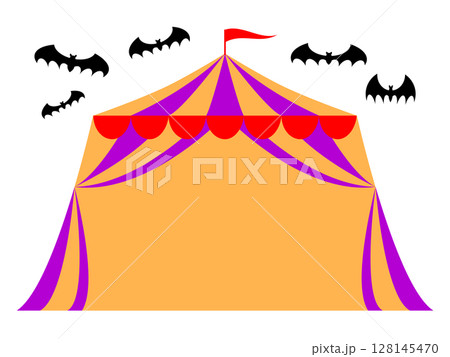 ハロウィンのフレーム素材・サーカスのテント 128145470