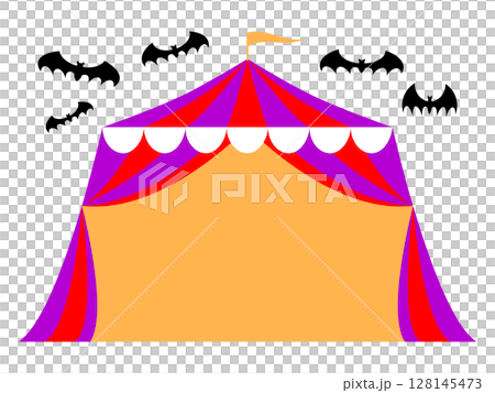 ハロウィンのフレーム素材・サーカスのテント ハロウィンのフレーム素材・サーカスのテント 128145473