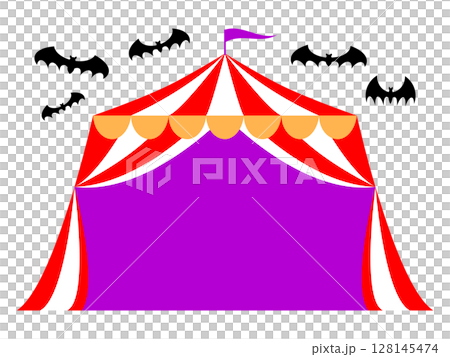 ハロウィンのフレーム素材・サーカスのテント ハロウィンのフレーム素材・サーカスのテント 128145474