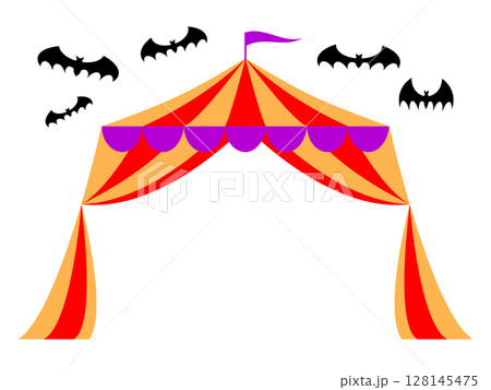 ハロウィンのフレーム素材・サーカスのテント 128145475
