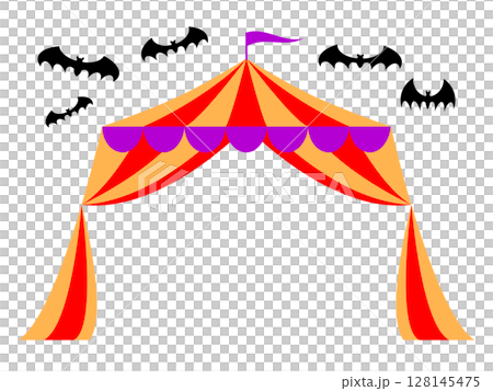 ハロウィンのフレーム素材・サーカスのテント 128145475