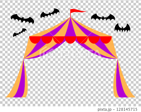 ハロウィンのフレーム素材・サーカスのテント ハロウィンのフレーム素材・サーカスのテント 128145715