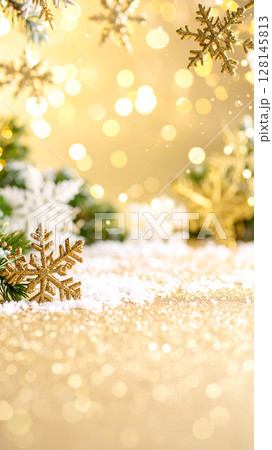 クリスマス　雪　生成AI　背景 128145813