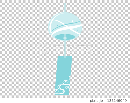 Wave pattern wind chime illustration Wave pattern wind chime illustration 128146049