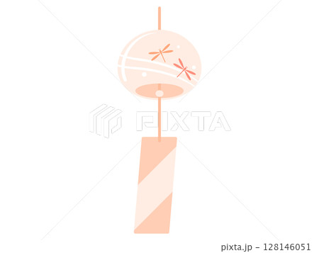 トンボの風鈴イラスト 128146051