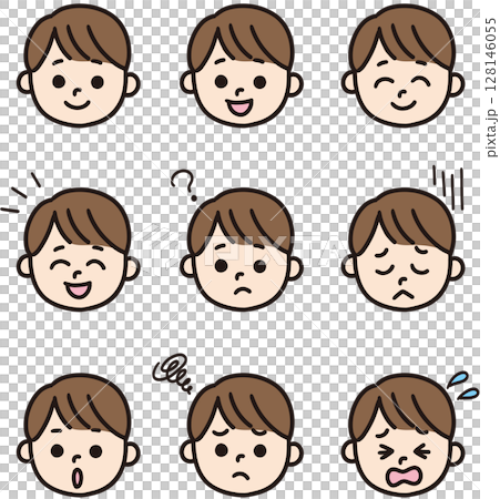 男の子の子供の表情いろいろセット 128146055