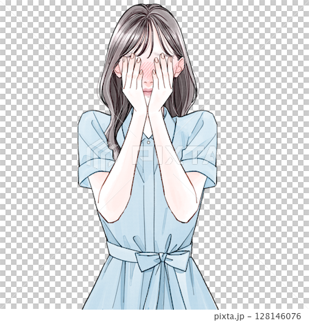 20代女性(清楚系)_恥ずかしい 128146076